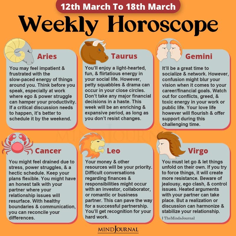 Weekly Horoscope 12th March To 18th March