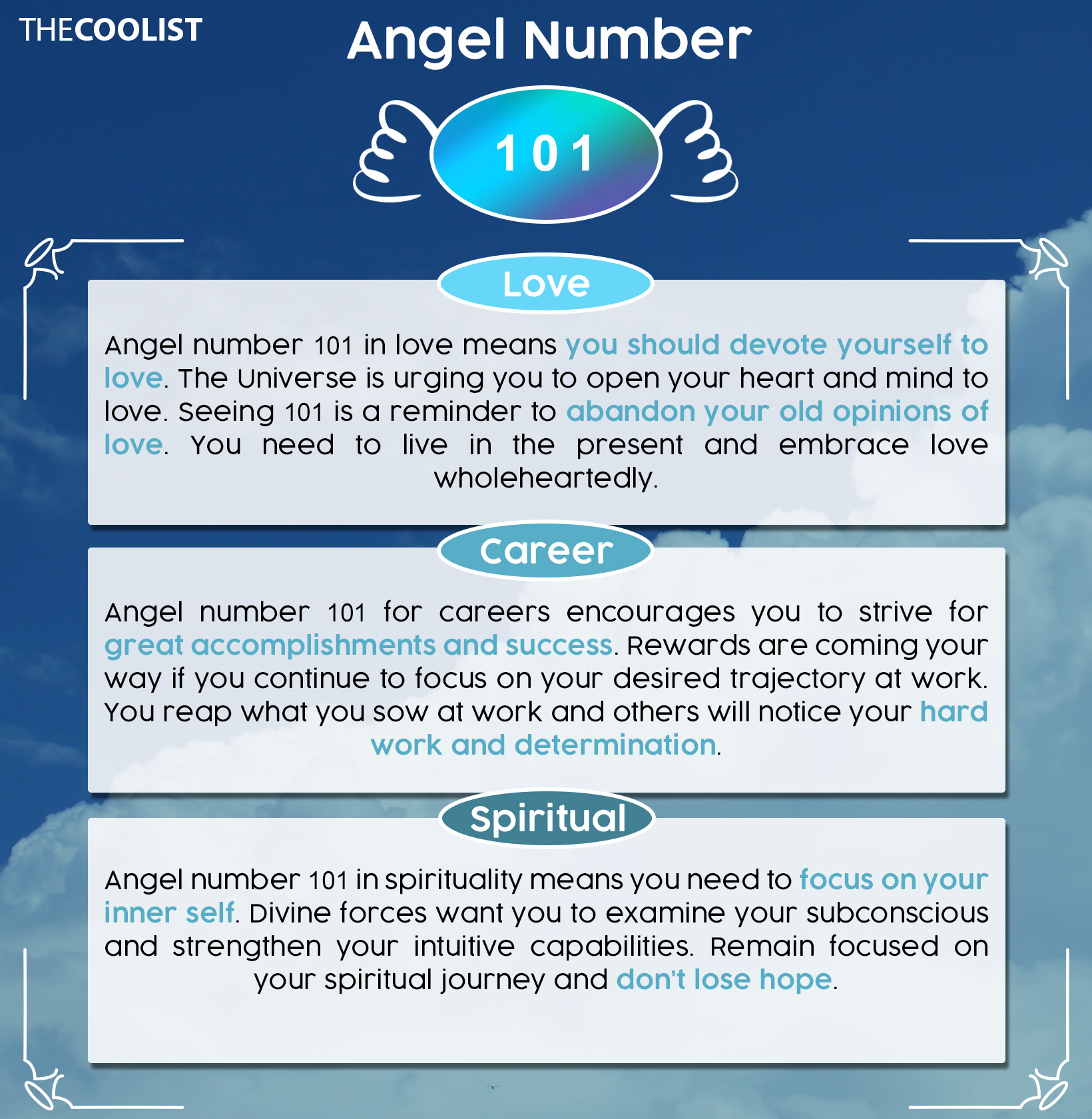 101 angel number chart