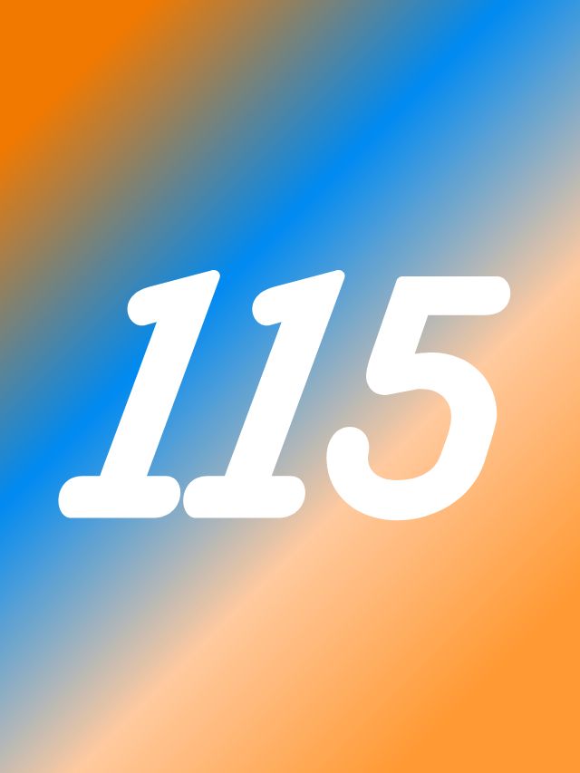 115 angel number on colorful background