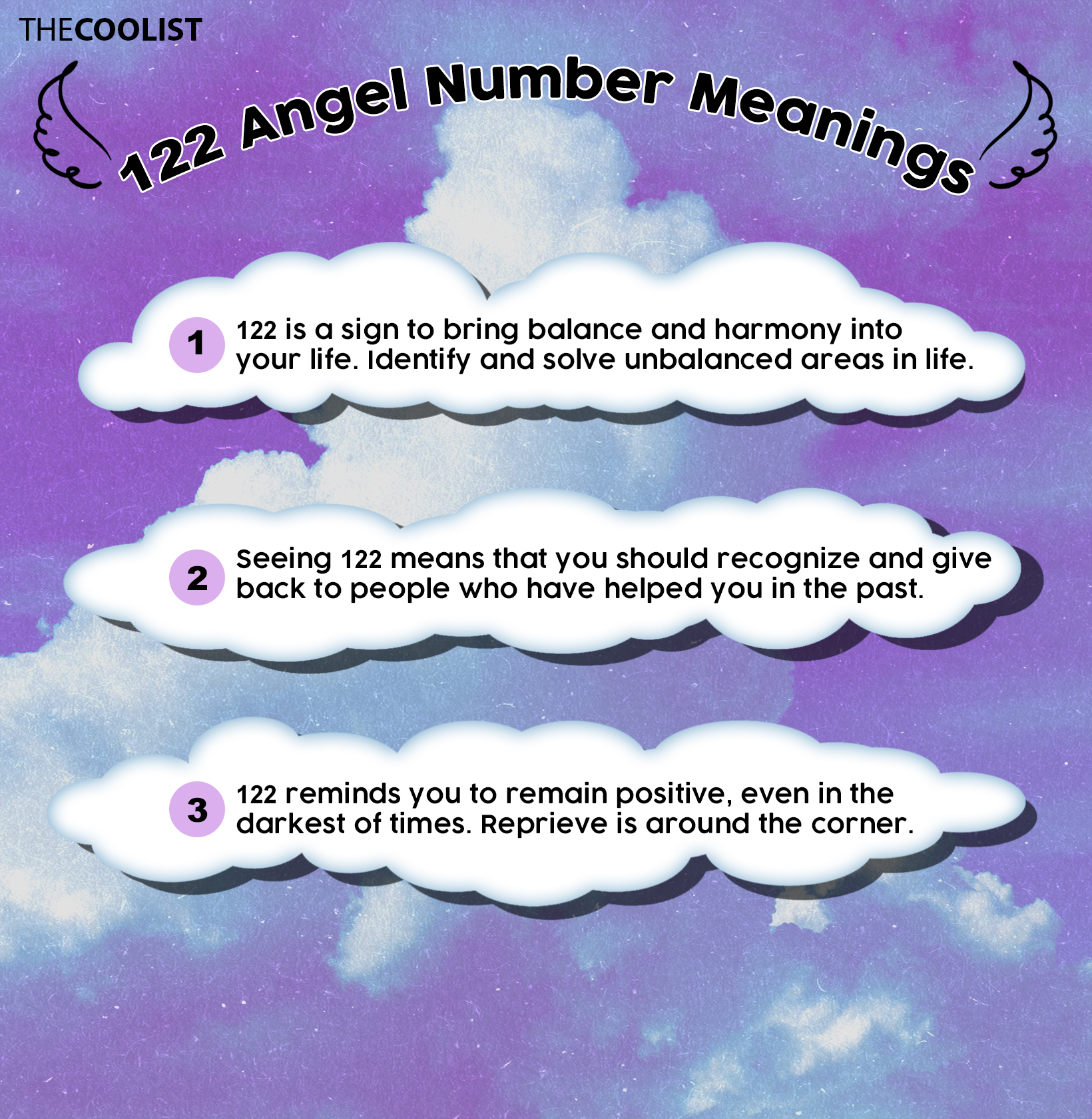 Infographic of angel number 122 