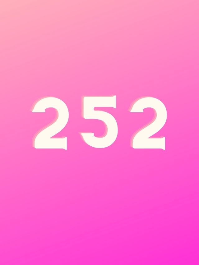 angel number 252 on pink background