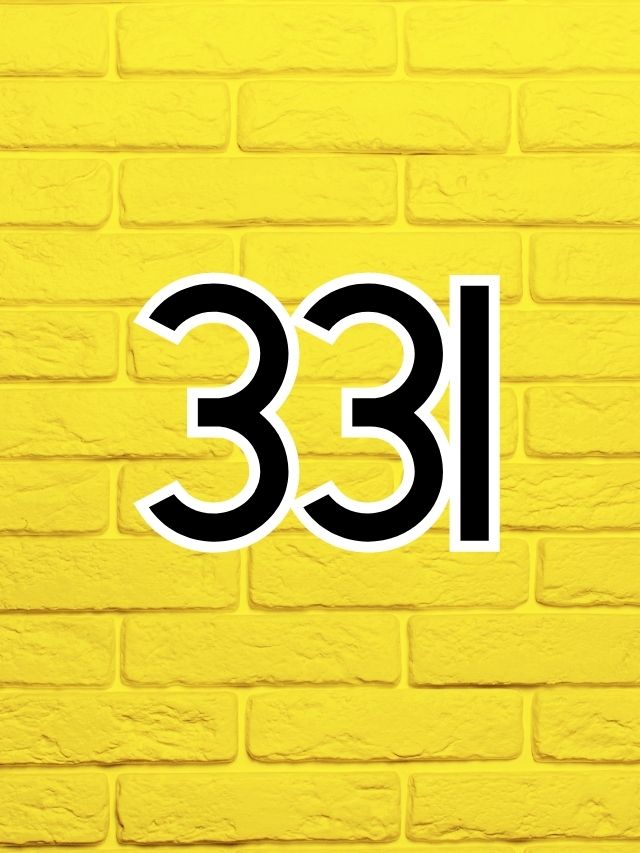 331 number on yellow brick background