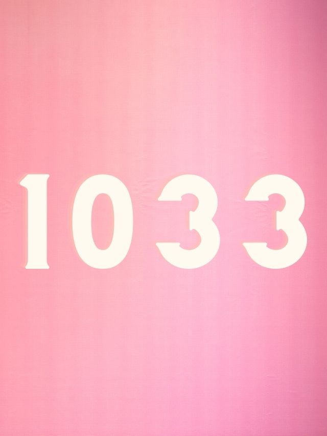 angel number 1033 on pink background