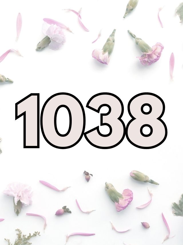 angel number 1038 on flower background