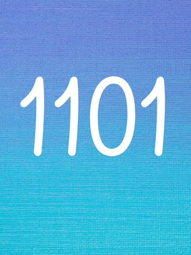 angel number 1101 on blue background