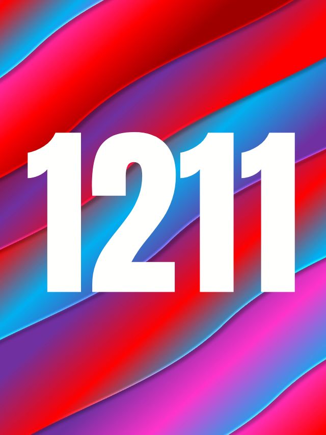 1211 angel number on colorful background