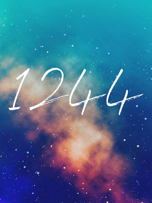 1244 angel number on galaxy background