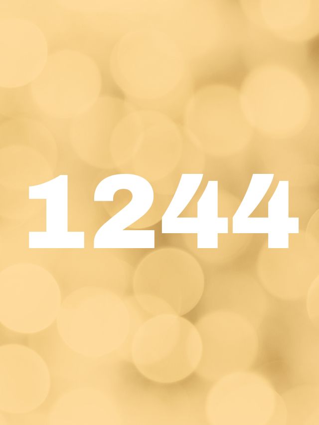 1244 angel number on yellow background
