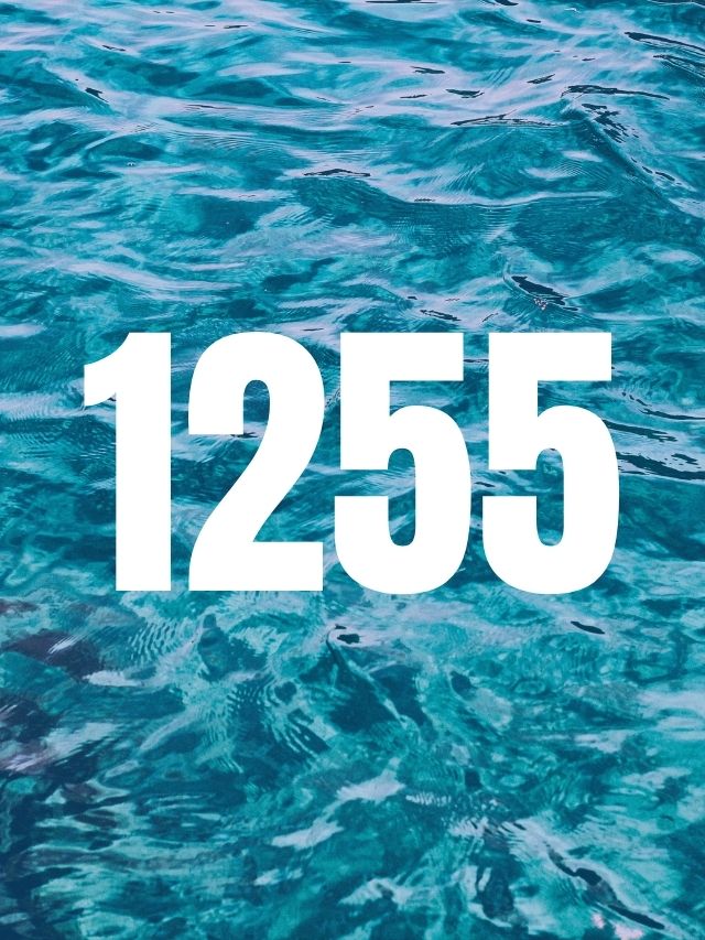 1255 angel number on water background