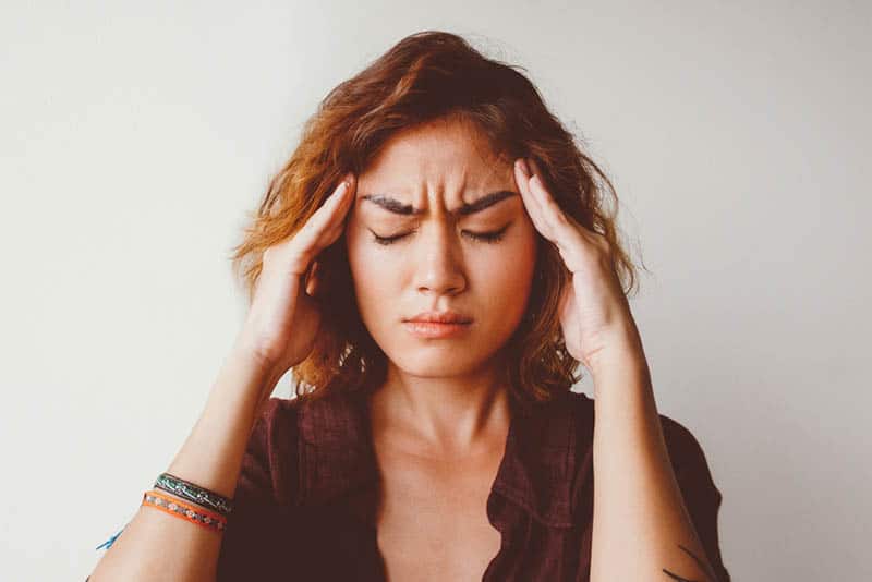 woman with headache