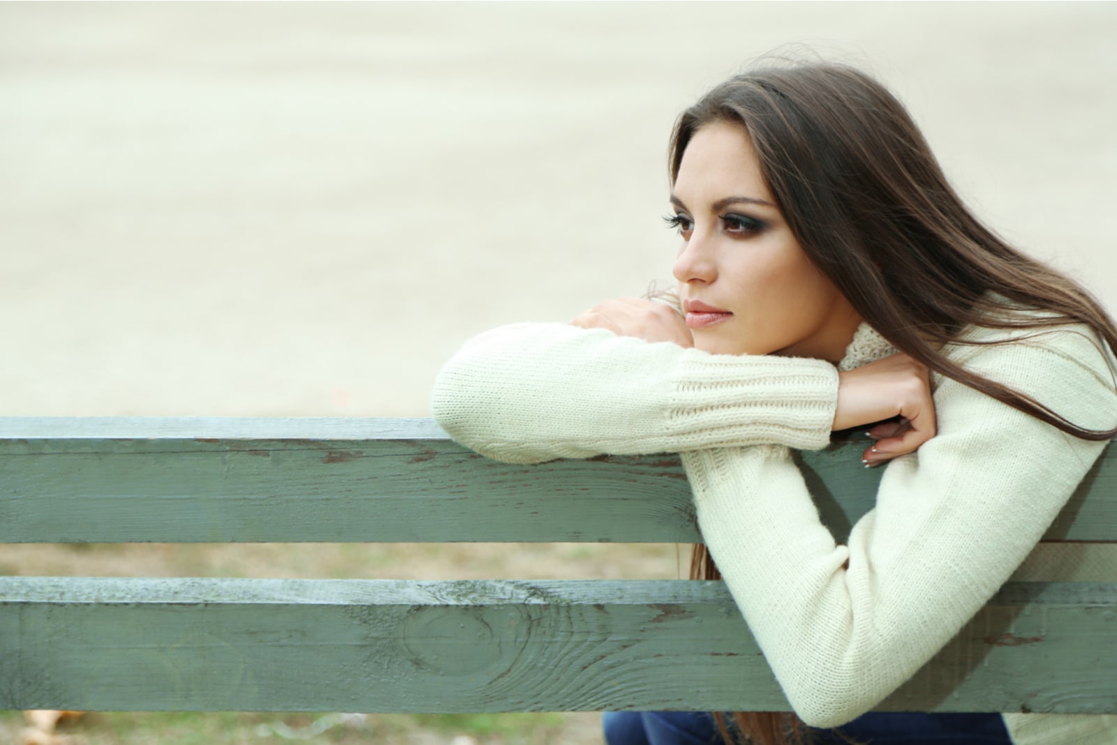 woman on bench in park